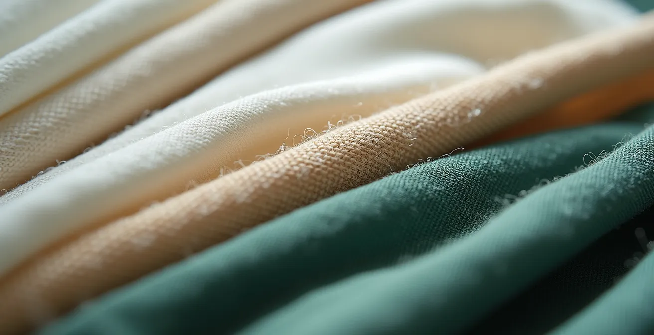 Análisis crítico visual de etiquetas de sostenibilidad en moda con materiales textiles diversos