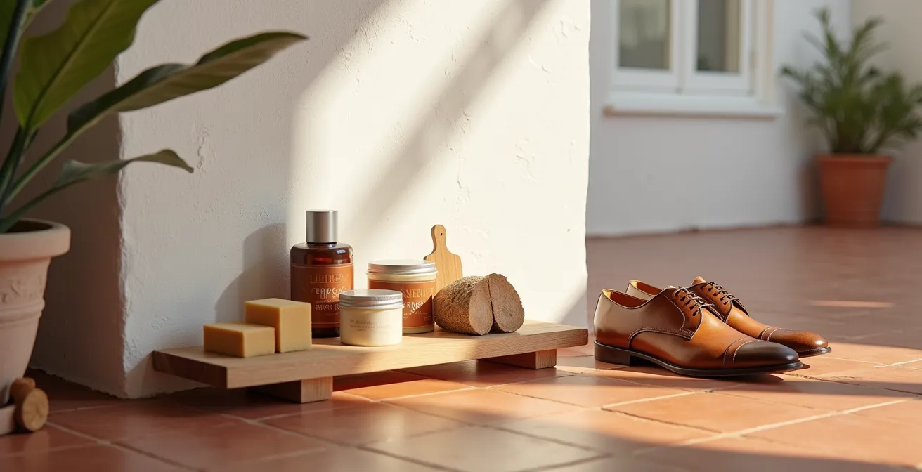 Productos de mantenimiento para zapatos de cuero adaptados al clima español